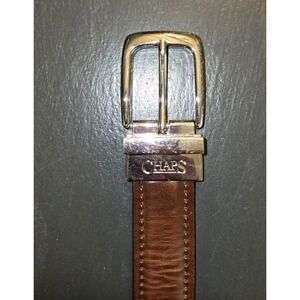 Chaps Men's Dress Belt Brown Silver Buckle Adjustable Size L 30-32